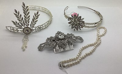 Lot 16 - Ex Bridal Boutique Diamanté Head Bands, Art...