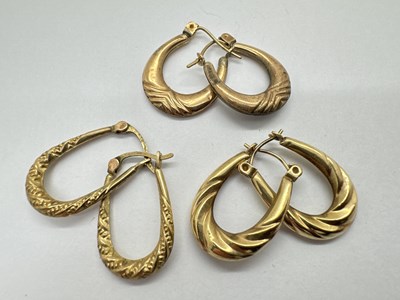 Lot 132 - Two Pairs of Fancy Creole Earrings, both...