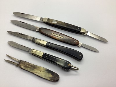 Lot 473 - John Wigfall Two Blade Folding Knife, brass...