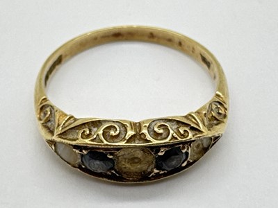 Lot 46 - A 9ct Gold Stone Set Ring, of boat form,...