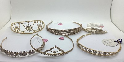 Lot 59 - Ex Bridal Boutique Gilt Metal Tiaras, gilt...