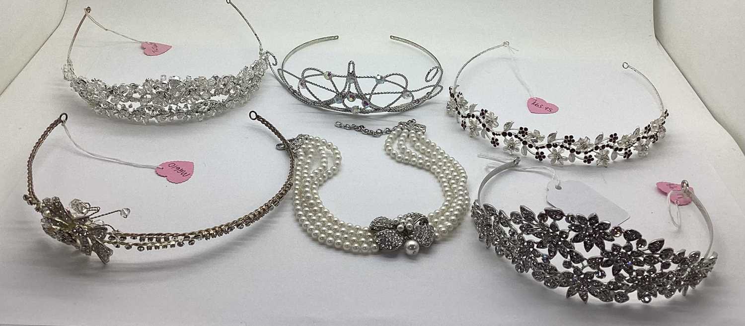 Lot 49 - Ex Bridal Boutique Tiaras, imitation pearl...