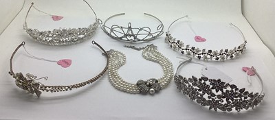 Lot 49 - Ex Bridal Boutique Tiaras, imitation pearl...