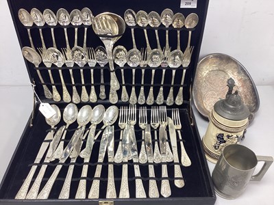 Lot 209 - A Twelve Setting Canteen of Floral Pattern...