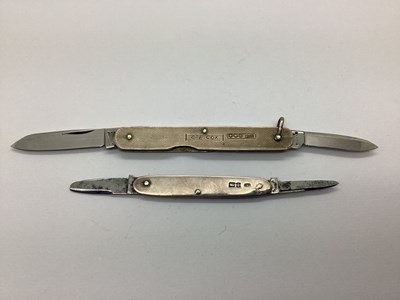Lot 377 - A Two Blade Folding Pocket Knife, hallmarked...