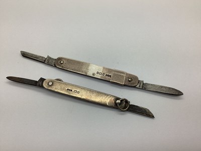Lot 372 - A Two Blade Folding Pocket Knife, hallmarked...