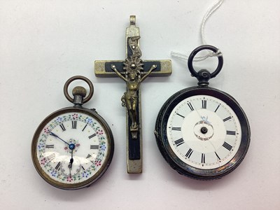 Lot 257 - A Hallmarked Silver Fob Watch, (lacking hands...