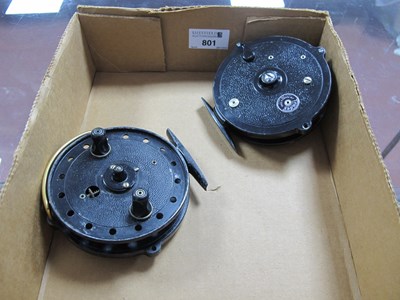 Lot 801 - Two J W Young Trudex Centrepin Reels, 4"...