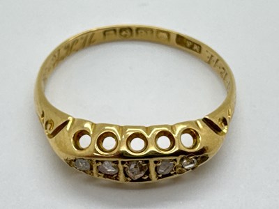 Lot 53 - A Vintage 18ct Gold Five Stone Diamond Ring,...
