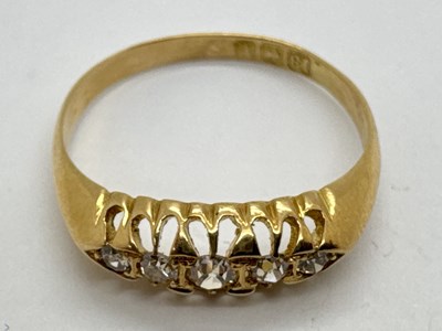 Lot 54 - A Vintage 18ct Gold Diamond Five Stone Ring,...