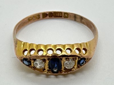 Lot 59 - An Antique 9ct Chester Gold Five Stone Ring,...