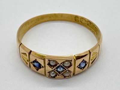 Lot 58 - A Victorian 15ct Gold Seed Pearl and Stone Set...