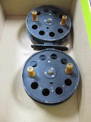 Lot 806 - Two Speedia Centrepin Reels, 4" diameter.