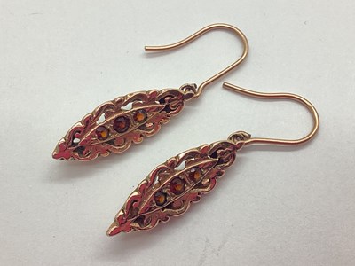 Lot 113 - A Pair of Antique Style Three Stone Drop...