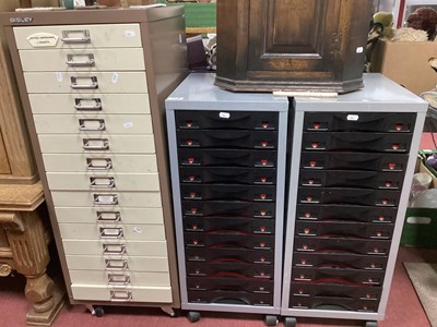 Lot 1508 - A Bisley 15 Draw Cabinet, together with a pair...