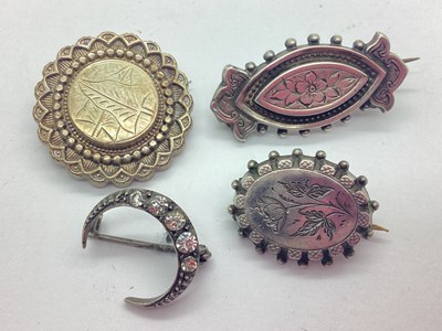 Lot 159 - An Antique Style Paste Set Crescent Moon...
