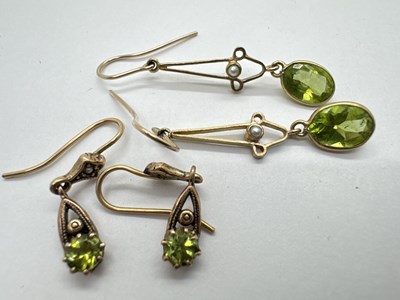 Lot 107 - A Pair of Edwardian Style Drop Earrings, the...