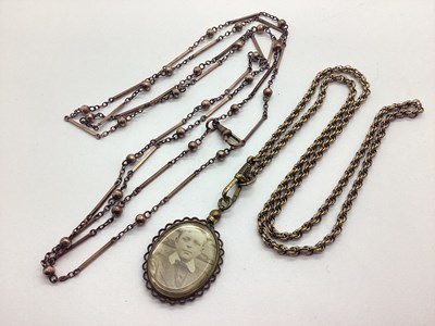 Lot 174 - A Gilt Coloured Fancy Link Guard Chain, the...