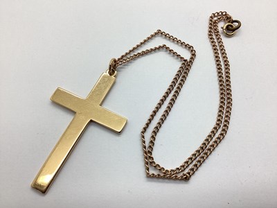 Lot 96 - A Modern 9ct Gold Large Cross Pendant, of...