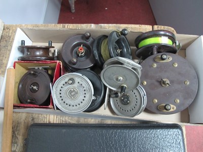 Lot 1117 - Three J W Young Centrepin Reels, two Beaudex,...