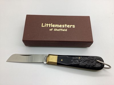 Lot 536 - A Single Blade Folding Knife, textured scales,...