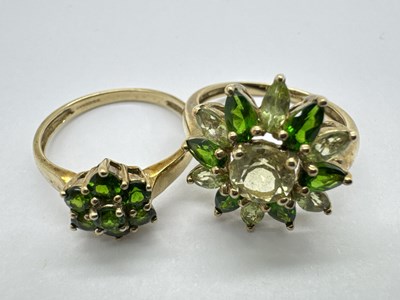 Lot 51 - A Modern 9ct Gold Cluster Ring, of flowerhead...