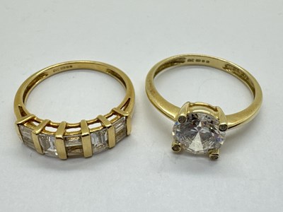 Lot 85 - Diamonique; A 9ct Gold Single Stone Ring,...