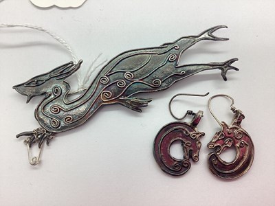Lot 154 - A Modern Hallmarked Silver Abstract Dragon...