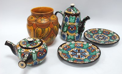 Lot 1237 - Thoune French Majolica Tea and Hot Water Pots...