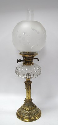 Lot 1415 - Early XX Century Brass Oil Lamp with Aesthetic...