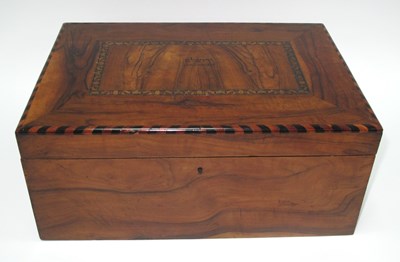 Lot 1343 - Jerusalem Olive Wood Work Box circa 1900 with...