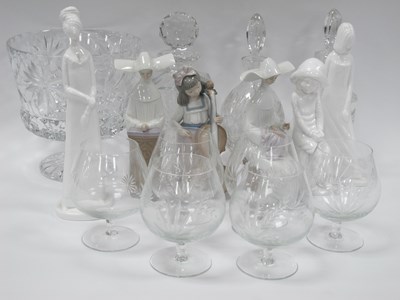 Lot 1002 - Two Lladro Nun figures (1 damaged), Nao and...