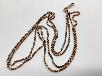Lot 97 - A Belcher Link Muff/Guard Chain, swivel style...