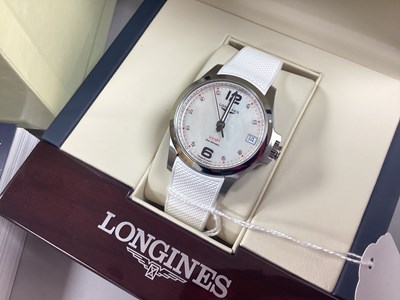 Lot 256 - Longines; Conquest VHP Ladies Stainless Steel...