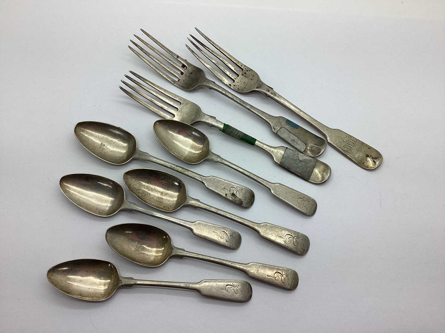 Lot 77 - A Set of Six Hallmarked Silver Fiddle Pattern...