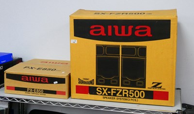 Lot 338 - Aiwa PX-850 Turntable, Aiwa SX-FZR500 Speakers,...