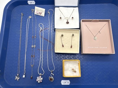 Lot 162 - A Collection of Modern "925" Pendants on...
