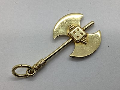Lot 122 - A Double Head Axe Pendant/Charm, indistinctly...