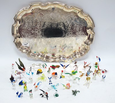 Lot 1287 - Glass Friggers on Plated Tray.