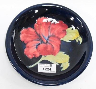 Lot 1224 - Moorcroft Pottery Hibiscus Pattern Dish on...