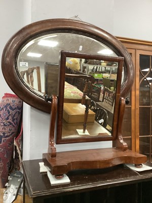 Lot 1544 - XIX Century Mahogany Dressing Mirror, oval...