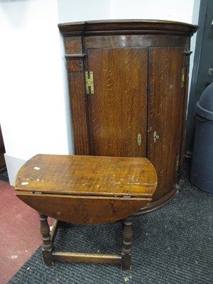 Lot 1497 - XVIII Century Oak Bow Fronted Corner Cupboard...