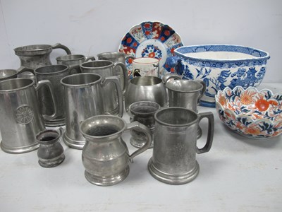Lot 1061 - XIX Century and Later Pewter Mugs, XIX Century...