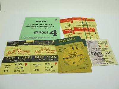 Lot 392 - Tickets, Asenal 54-5 v. Sheffield United, 56-7...