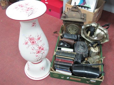 Lot 1137 - Oak Case Mantle Clock, plated teapot, epergne,...