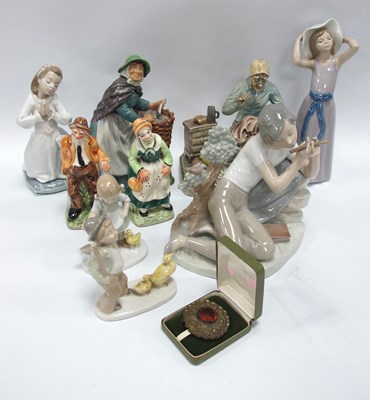 Lot 1176 - Three Lladro Figurine Groups of a girl praying,...