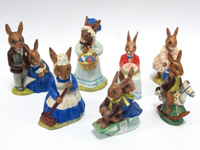 Lot 1290 - Seven Royal Doulton Bunnykins Figures: Mrs...