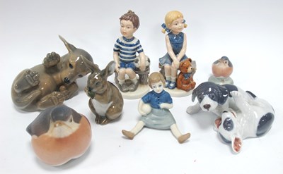Lot 1218 - Royal Copenhagen Figures - Dachshund Puppy,...