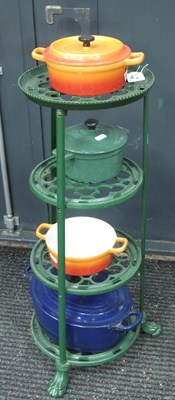 Lot 1498 - Le Creuset Blue Enamel with Handle Pan 32cm,...