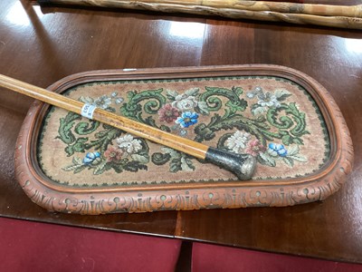 Lot 1553 - XIX Century 'D' ended Wood Tray with Carved...